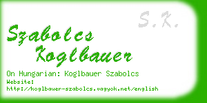 szabolcs koglbauer business card